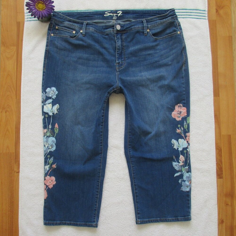 SEVEN7 Jeans Size 20 Boyfriend Capri Denim